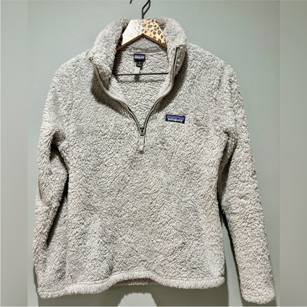 PATAGONIA | Los Gatos 1/4 Zip Fleece Fuzzy Collared Salt Grey Pullover - Picture 2 of 6